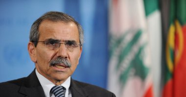 Nawaf Salam, Lebanon's Ambassador to the United Nations, speaks to the media after Security Council consultations on the Palestinian request for full U.N. membership during the General Assembly at the U.N. headquarters in New York, Sept. 26, 2011. (AFP Photo)
