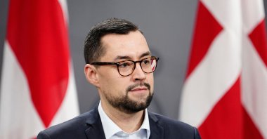 Greenlandic Prime Minister Mute Bourup Egede addresses a news conference with the Danish premier in the Mirror Hall at the Prime Minister's Office, at Christiansborg in Copenhagen, Jan. 10, 2025. (AFP Photo)