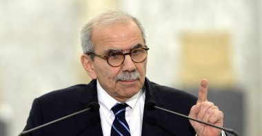 Lebanese Prime Minister-designate Nawaf Salam delivers a statement following a meeting with Lebanese President Joseph Aoun (not pictured) at the Presidential Palace in Baabda, Lebanon, Jan. 14, 2025. (EPA Photo)