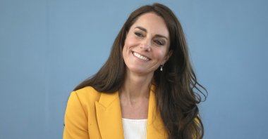 Britain&#039;s Kate, Princess of Wales, smiles as she visits the Dame Kelly Holmes Trust and meets with some of the young people that the charity supports, May 16, 2023. (AP File Photo)