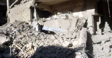 Rubble at a destroyed building hit by an explosion, in Deir el-Zour, Syria, Wednesday, March 8, 2023. (SANA via AP, File Photo)
