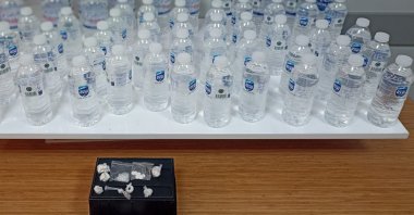 In a photo provided by the Istanbul Police Department, bootleg alcohol confiscated during operations is displayed in Başakşehir, Istanbul, Türkiye, Jan. 14, 2025. (AA Photo)