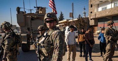 U.S. forces patrol in the northeastern city of Qamishli, occupied by PKK/YPG terrorists, Hasakeh province, Syria, Jan. 9, 2025. (AFP Photo)