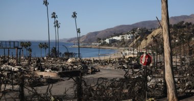 A neighborhood destroyed by the Palisades wildfire in the Pacific Palisades neighborhood of Los Angeles, California, U.S., Jan. 13, 2025. (EPA Photo)