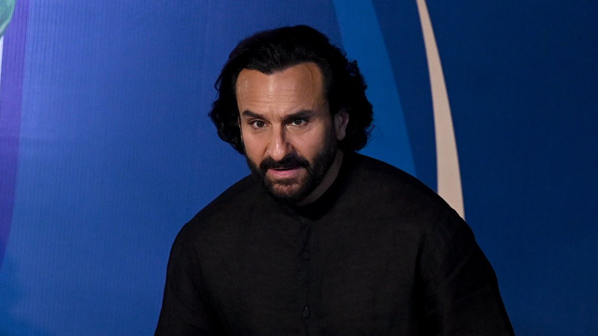 Bollywood actor Saif Ali Khan attends the launch of India’s pioneering tennis ball T10 cricket tournament Season 2, Mumbai, India, Aug. 18, 2024. (AFP Photo)