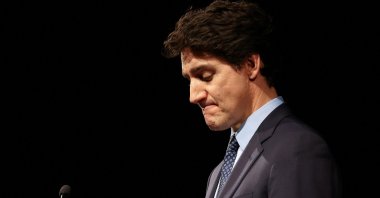 Canadian Prime Minister Justin Trudeau attends a memorial service on the fifth anniversary of Ukraine International Airlines flight PS-752, which was shot down in Tehran by Iranian Revolutionary Guards, Richmond Hill, Ontario, Canada, Jan. 8, 2025. (Reuters Photo)