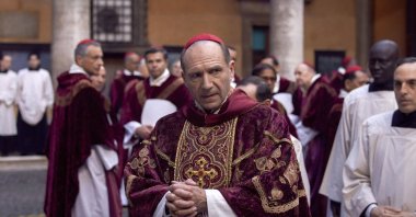 This image released by Focus Features shows Ralph Fiennes in a scene from &quot;Conclave.&quot; (AP Photo)