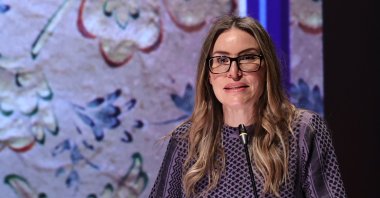 Farah Nabulsi speaks during the opening of 11th Bosphorus Film Festival, Istanbul, Türkiye, Dec. 8, 2023. (Photo courtesy of Bosphorus Film Festival)