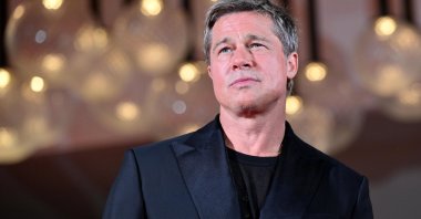 U.S. actor Brad Pitt arrives at the premiere of &quot;Wolfs&quot; at the 81st annual Venice International Film Festival, Venice, Italy, Sept. 1, 2024. (EPA Photo)