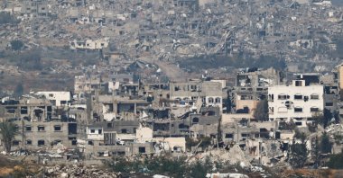 A view of damaged buildings in the northern Gaza Strip as seen from the Israeli side of the border, near Sderot in southern Israel, Jan. 15, 2025. (Reuters Photo)