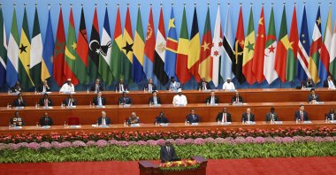 The African Union Commission holds a meeting on cooperation with China at the Great Hall of the People, Beijing, China, Sept. 5, 2024. (AP Photo)