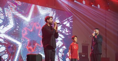 Canbay & Wolker perform at the concert organized for Turkish soldiers serving in the Qatar-Turkey Combined Joint Force Command, Doha,Qatar, Jan. 15, 2025. (Courtesy of Hakan Uç)