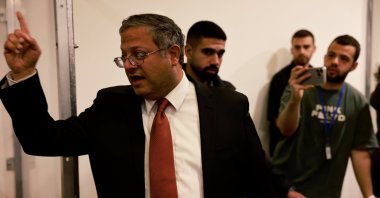 Israel&#039;s far-right National Security Minister Itamar Ben-Gvir addresses the media in Tel Aviv, Israel, Dec. 10, 2024. (EPA Photo)