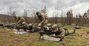 Turkish officers train Kosovar security personnel in this photo taken in an undisclosed location in Kosovo, Jan. 18, 2025. (AA Photo)