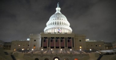A general view shows the West front of the U.S. Capitol building illuminated a day before U.S. President-elect Donald Trump is scheduled to be inaugurated for a second term, Washington, U.S., Jan. 19, 2025. (Reuters Photo)