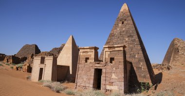 The 2,000-year-old Meroe pyramids in Sudan, Dec. 28, 2024. (AA Photo)