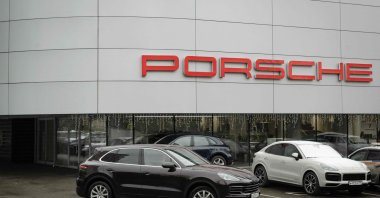 A picture shows a dealership of the German car maker Porsche, Moscow, Russia, Nov. 20, 2024. (AFP Photo)