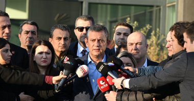 Republican People’s Party (CHP) Chair Özgür Özel speaks to reporters, Istanbul, Türkiye, Jan. 17, 2025. (AA Photo)