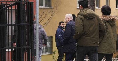 Far-right leader Ümit Özdağ is escorted to a hospital for medical checks after his arrest for insult and incitement of hatred, Istanbul, Türkiye, Jan. 21, 2025. (AA Photo)