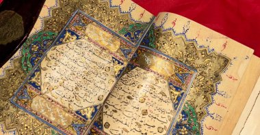 The handwritten Quran dating back to the 19th century donated to the Green Mosque, Wolfenbüttel, Germany, Jan. 20, 2015. (AA Photo)