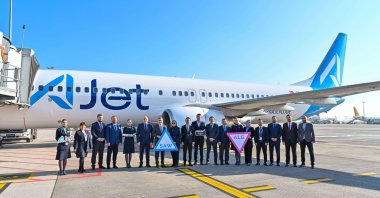 AJet aircraft is seen amid a launch of flights from Istanbul to Houari Boumediene Airport, Algiers, Algeria, Jan. 7, 2025. (AA Photo)