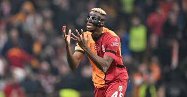 Victor Osimhen dejected after missing a chance in a Europa League match against Dynamo Kyiv, Istanbul, Türkiye, Jan. 21, 2025. (AA Photo)