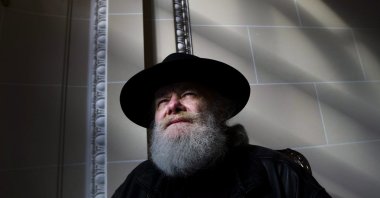 Musician Garth Hudson poses in Toronto, Canada, Nov. 2, 2010. (AP Photo)