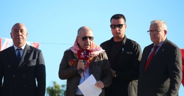Far-right leader Ümit Özdağ speaks at an event in Antalya, southern Türkiye, Jan. 19, 2025. (DHA Photo)