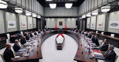 President Recep Tayyip Erdoğan chairs the National Security Council (MGK) meeting in Ankara, Jan. 22, 2025. (DHA Photo)