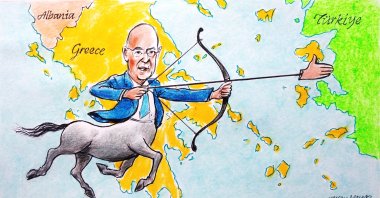 "Greece’s militarization of the Aegean Dodecanese islands, particularly its controversial “missile wall” initiative, threatens to upset the delicate balance maintained over decades. Such actions not only contradict international agreements but also endanger regional stability." (Illustration by Erhan Yalvaç)