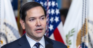 U.S. Secretary of State Marco Rubio speaks to the media in Washington, D.C., U.S., Jan. 21, 2025. (EPA Photo)
