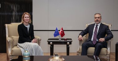 Foreign Minister Hakan Fidan (R) and EU High Representative for Foreign Affairs and Security Policy Kaja Kallas meet, Ankara, Türkiye, Jan. 24, 2025. (AA Photo)