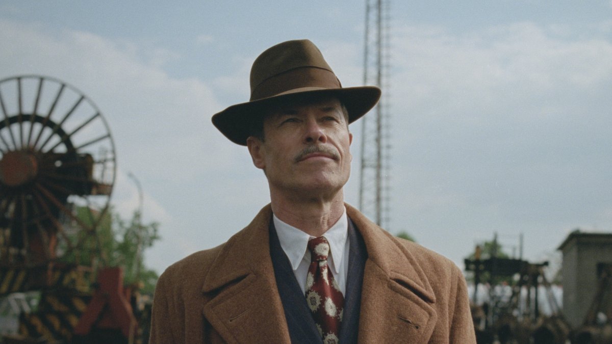 Guy Pearce in a scene from &quot;The Brutalist.&quot; (A24 via AP Photo)