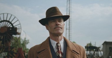 Guy Pearce in a scene from &quot;The Brutalist.&quot; (A24 via AP Photo)