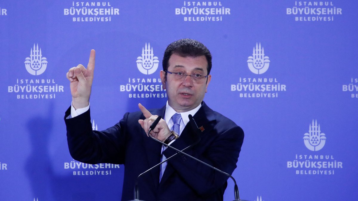 Istanbul Mayor Ekrem Imamoğlu speaks during a news conference, Istanbul, Türkiye, Jan. 27, 2025. (Reuters Photo)