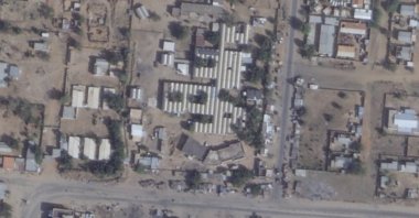 This satellite photo from Planet Labs PBC shows the Saudi Teaching Maternal Hospital (C), al-Fasher, Sudan, Jan. 25, 2025. (AP Photo)