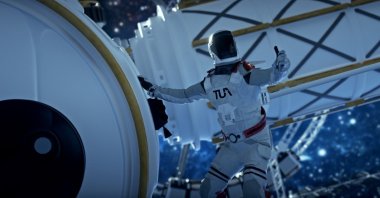 An astronaut representing the Turkish Space Agency (TUA) is seen in this conceptual image, Feb. 10, 2021. (Courtesy of Turkish Space Agency)