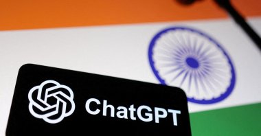 The Indian flag, ChatGPT logo and gavel are seen in this illustration taken Jan. 22, 2025. (Reuters Photo)