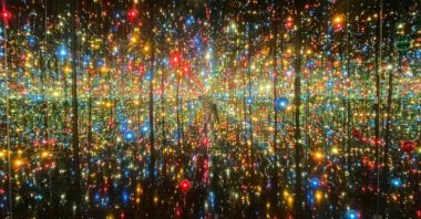 The &quot;Infinity Mirrored Room: A Wish for Human Happiness Calling from Beyond the Universe&quot; exhibition by Yayoi Kusama. (Courtesy of Yayoi Kusama Museum)