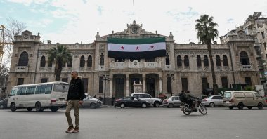 People walk in front of the historic Hejaz train station in Damascus, Syria, Jan. 26, 2025. (AFP Photo)