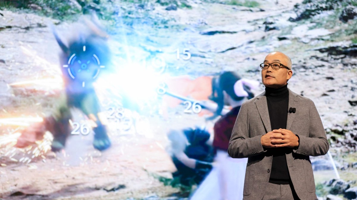 Sony President, COO and CFO Hiroki Totoki speaks during a Sony news conference at the Consumer Electronics Show (CES) in Las Vegas, Nevada, U.S., Jan. 6, 2025. (AFP Photo)