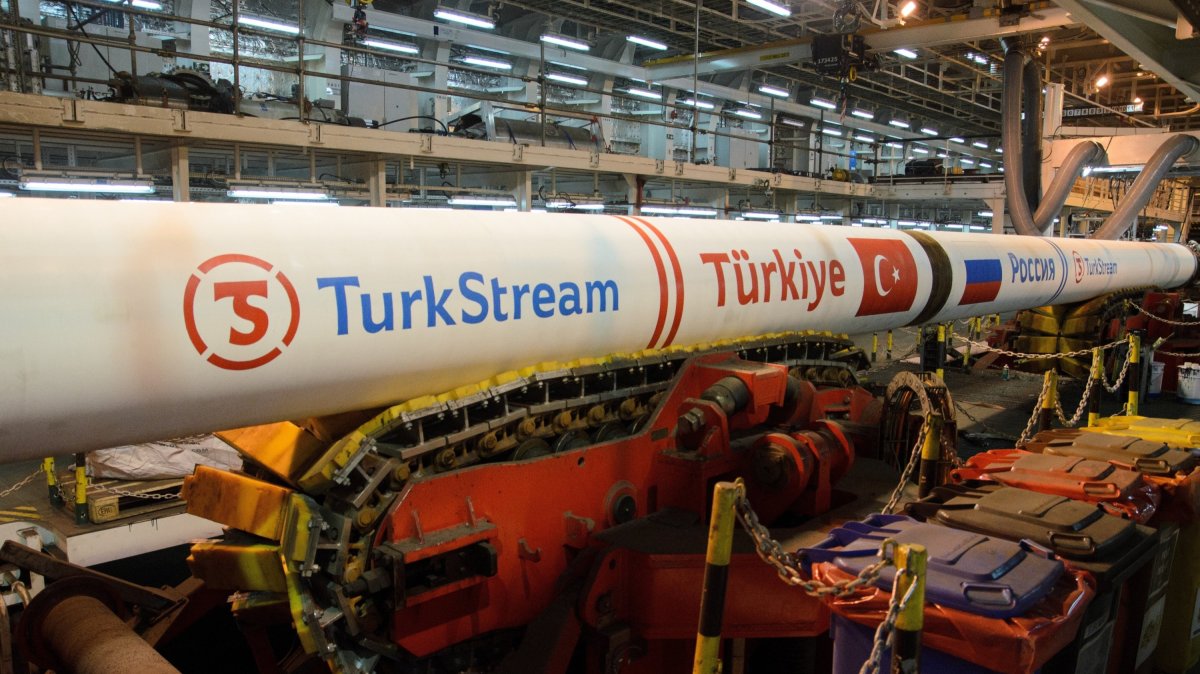 Part of the TurkStream pipeline seen in Kıyıköy, Kırklareli, Türkiye, Jan. 8, 2020. (IHA Photo)