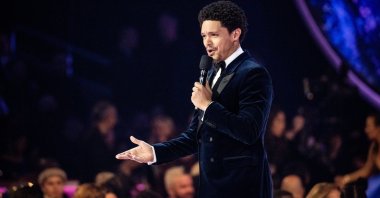 Trevor Noah talks during the 65th Grammy Awards at Crypto.com Arena, Los Angeles, California, U.S., Feb. 5, 2023. (Getty Images Photo)