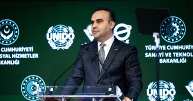 Industry and Technology Minister Mehmet Fatih Kacır delivers a speech at the program in the capital, Ankara, Türkiye, Jan. 29, 2025. (AA Photo)