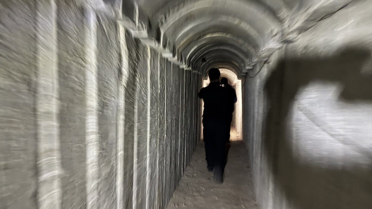 The Syrian National Army (SNA) continues to scan the 10-kilometer tunnel network in the Tal Rifaat district of Aleppo, which it liberated from the PKK/YPG terrorist organization as part of Operation Dawn of Freedom, Aleppo, Syria, Dec. 1, 2024. (AA Photo)