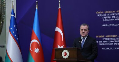 Azerbaijani Foreign Minister Jeyhun Bayramov said at a joint news conference, Ankara, Türkiye, Jan. 29, 2025. (AA Photo)