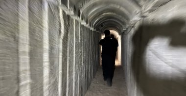 The Syrian National Army (SNA) continues to scan the 10-kilometer tunnel network in the Tal Rifaat district of Aleppo, which it liberated from the PKK/YPG terrorist organization as part of Operation Dawn of Freedom, Aleppo, Syria, Dec. 1, 2024. (AA Photo)