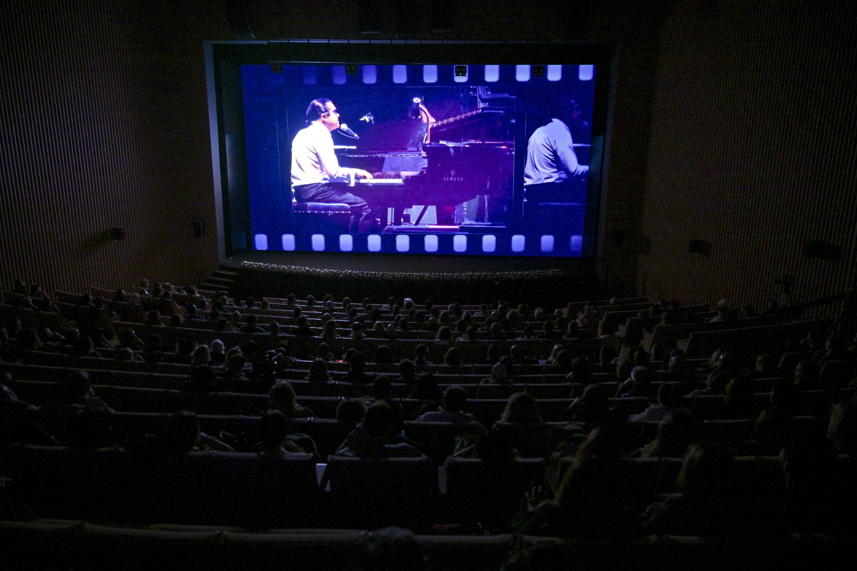 The audience watches the documentary 