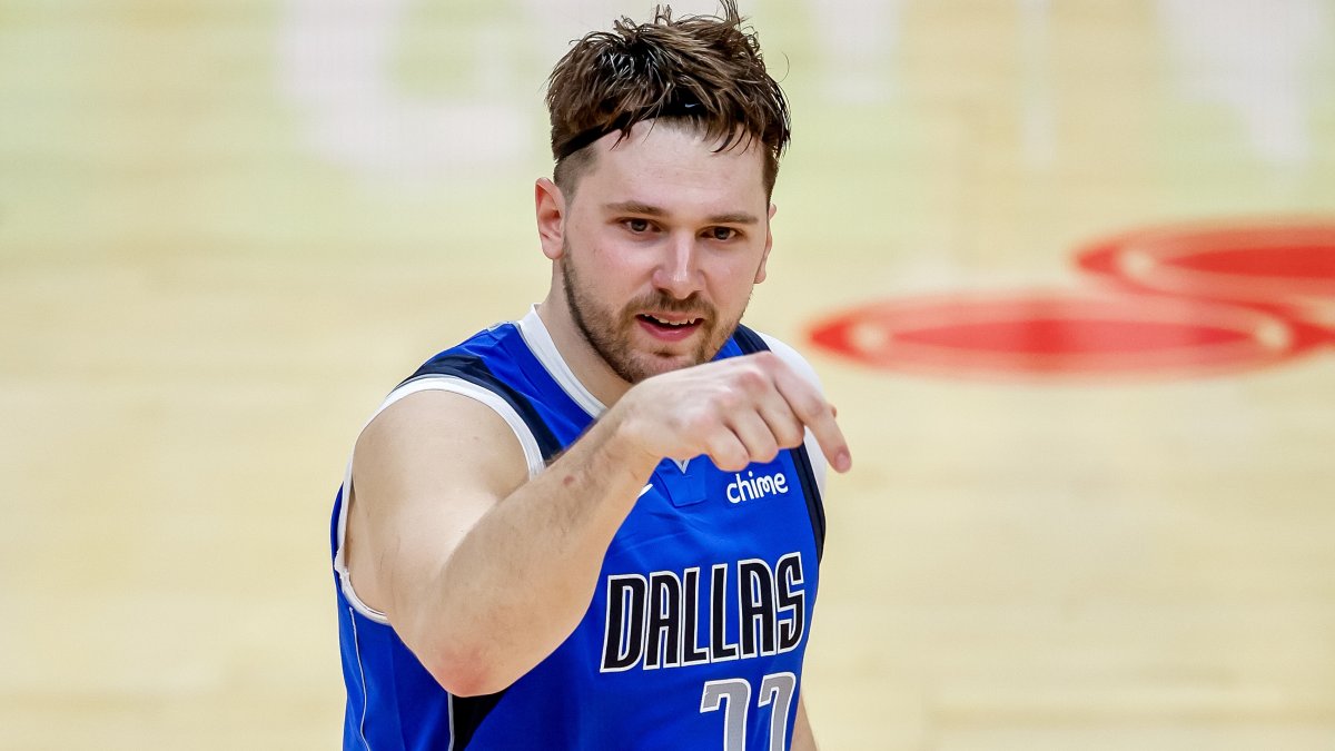 Dallas Mavericks guard Luka Doncic reacts after making a basket against the Atlanta Hawks in an NBA game, Atlanta, Georgia, U.S., Jan. 26, 2024. (EPA Photo)