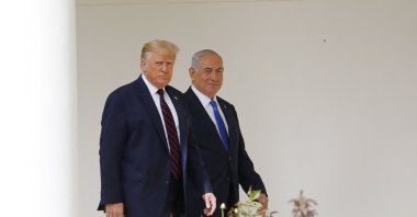 U.S. President Donald Trump and Israeli Prime Minister Benjamin Netanyahu participate in the Abraham Accords Signing Ceremony at the White House, Washington, DC, U.S., Sept. 15, 2020. (EPA- Photo)